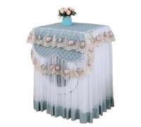 Washer Dustproof Cover Romantic Lace Washing Machine Cover Dryer Embroidery Floral Home Decor Protector Covers(Blue)