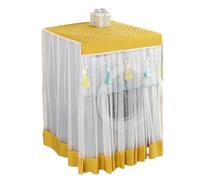 Washer Dustproof Cover Washing Machine Lace Dryer Cover Cartoon Embroidery Protector(Yellow-rabbit)