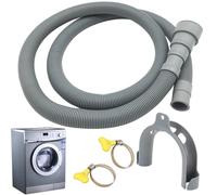Washer Machine Drain Hose Kit - 4 Meters, Thickened Dishwasher Dra in Replacement, Portable Corrugated with Hook for Washing Machine, Dishwasher