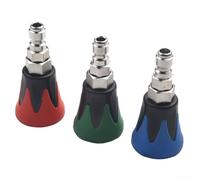 Washer Nozzle Tips, Quick Release Pressure Short Trigger, for Car Garden Cleaning,Blue Red Options(15°+25°+40°), Metal Spray Jet, Quick Connect Pressure Tip(15°+25°+40°)