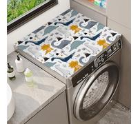 Washer Or Dryer Covers Protector Mat Rainbow Horse Flower Animal Theme Design Washing Machine Top Cover Multi-functional Silicone Mat Non-slip Suitable For Fridge Oven Kitchen (Color 2,50x60cm)