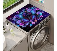 Washer Or Dryer Covers Protector Mat Rainbow Horse Flower Animal Theme Design Washing Machine Top Cover Multi-functional Silicone Mat Non-slip Suitable For Fridge Oven Kitchen (Color 8,50x60cm)