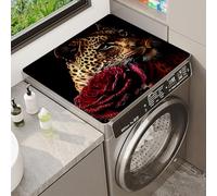 Washer Or Dryer Covers Protector Mat Rainbow Horse Flower Animal Theme Design Washing Machine Top Cover Multi-functional Silicone Mat Non-slip Suitable For Fridge Oven Kitchen (Color 9,50x50cm)