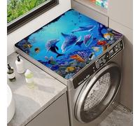 Washer Or Dryer Covers Protector Mat Rainbow Horse Flower Animal Theme Design Washing Machine Top Cover Multi-functional Silicone Mat Non-slip Suitable For Fridge Oven Kitchen (Color 11,50x60cm)