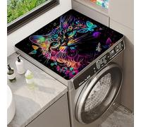 Washer Or Dryer Covers Protector Mat Rainbow Horse Flower Animal Theme Design Washing Machine Top Cover Multi-functional Silicone Mat Non-slip Suitable For Fridge Oven Kitchen (Color 4,40x50cm)
