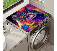 Washer Or Dryer Covers Protector Mat Rainbow Horse Flower Animal Theme Design Washing Machine Top Cover Multi-functional Silicone Mat Non-slip Suitable For Fridge Oven Kitchen (Color 5,40x50cm)