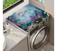 Washer Or Dryer Covers Protector Mat Rainbow Horse Flower Animal Theme Design Washing Machine Top Cover Multi-functional Silicone Mat Non-slip Suitable For Fridge Oven Kitchen (Color 10,50x50cm)