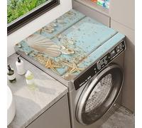 Washer Or Dryer Top Mat Covers Anti-Slip Anti-Scratch Kitchen Dish Drying Mat Starfish Shells Pattern Protector Covers Washing Machine Top Protector Dust-Proof Cover Pet Carpet (Color 3,50x60cm)