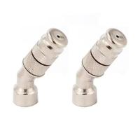 Washer Spray Nozzle Tips,Brass Adjustable Nozzle 1.5mm M14x1.5mm with Washer O-Ring Pack of 2-10 Multiple Sizes(Silver Elbow Nozzle,2pc)