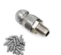 Washer Spray Nozzle Tips,Sewer Jet Nozzles Kit Stainless Steel 1 Front Hole with 3 Or 6 Back Holes Multiple Pack Sizes(1 Hole in Front/6 Holes in Back M14mm,2pcs)