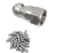Washer Spray Nozzle Tips,Sewer Jet Nozzles Kit Stainless Steel 1 Front Hole with 3 Or 6 Back Holes Multiple Pack Sizes(1 Hole in Front/3 Holes in Back Inner Diameter 22mm,2pcs)