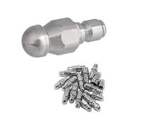 Washer Spray Nozzle Tips,Sewer Jet Nozzles Kit Stainless Steel 1 Front Hole with 3 Or 6 Back Holes Multiple Pack Sizes(1 Hole in Front/3 Holes in Back 3/8 Quick Plug,2pcs)