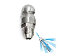 Washer Spray Nozzle Tips,Sewer Jetter Nozzle Stainless Steel Pressure Washer Hose 1 Front 3 Back or 1 Front 6 Back Holes Pack of Multiple Sizes(1 Hole in Front/6 Holes in Back M18mm,2pcs)