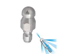 Washer Spray Nozzle Tips,Sewer Jetter Nozzle Stainless Steel Pressure Washer Hose 1 Front 3 Back or 1 Front 6 Back Holes Pack of Multiple Sizes(1 Hole in Front/6 Holes in Back 3/8 Quick Plug,2pcs)