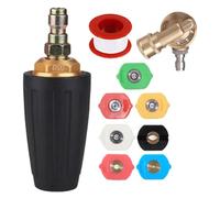 Washer Turbo Nozzle Set, Pressure Washer Nozzle,High Pressure Impeller Covers 7 Spray Nozzle Tips Replacement - 1/4" and 3/8" Quick Connect, 360 Washer Tips