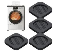 Washer Vibration Pads - Shock Absorbing Foot Pads Anti-Vibration Set | Set of 4 Pads, Stops Washer and Dryer Movement, Reduce Walking, Improve Washing Machine Stability, Practical Home Washing
