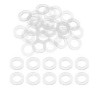 Washers, 30 Pcs M8 Silicone Flat 8mm ID 20mm OD 2mm Thick Plain Washer Grommets Plastic Sheet Gasket Fastener Sealing Spacer Ring Water Hose, White(5mm x 10mm x 1mm)