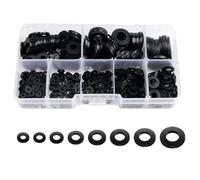 Washers,500 Pcs O Rings Assorted Seal Kit 8 Sizes Black Nylon Flat Washer Set Insulating Electrical Gasket Durable Silicone Nylon Washer Assortment with M2 M2.5 M3 M4 M5 M6 M8 M10(Black)