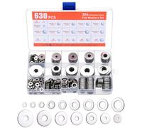 Washers for Screws, 750 PCS Stainless Steel Washer for Bolts, 9 Sizes Assorted Washers M2 M2.5 M3 M4 M5 M6 M8 M10 M12, Metal Washer for Repair