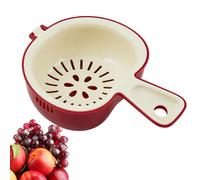 Washing Bowl, Drain Container with Handle, Draining Basket and Strainer, for Cleaning Food in the Kitchen, for Home, Camping, Cooking, Draining and Mixing