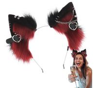 Washing Face Head Band, Head Band Comfortable Halloween Hairbands, Cat Headbands with Metal Hearts Chain Trim for Family Friends Children