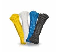 Washing Line Braided Poly Rope Clothesline String For Cloth Pulley Garden Home Furniture Tarpaulin Strapping Outdoor Use Strong Rotproof Weatherproof Heavy Duty Multi Purpose Polypropylene 30Meter 1PC