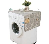 Washing Line Cover Black Pattern Dust Proof Cover For Washing Machine Linen Print Ball Tassel Pocket Refrigerator Microwave Ovens Dust Cover(S43861,30x90cm)