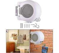 Washing Line Retractable Wall-Mounted Double Clothes Drying Line, Heavy Duty Retractable, Extendable Reel Airer Clothes line Adjustable Clothes Dryer Line Garden outdoor or indoor (26mWL-White)