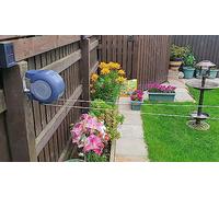 Washing Line Retractable Wall-Mounted Double Clothes Drying Line, Heavy Duty Retractable, Extendable Reel Airer Clothes line Adjustable Clothes Dryer Line Garden outdoor or indoor (26mWL-Grey)