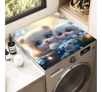 Washing Machine and Dryer Cover, Cute Kitten Anti-slip and Dustproof, Decorative Cover for Laundry Room and Kitchen, Protecting The Top of Washing Machine and Dryer (COLOR-2,60x60cm)