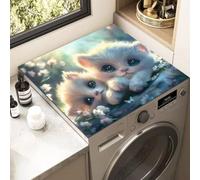 Washing Machine and Dryer Cover, Cute Kitten Anti-slip and Dustproof, Decorative Cover for Laundry Room and Kitchen, Protecting The Top of Washing Machine and Dryer (COLOR-4,60x60cm)