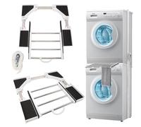 Washing Machine and Dryer Stacking Set, Universal Washing Machines and Dryers Stacking Set with Extendable Drying Rack, Connecting Frame for Washing Machines