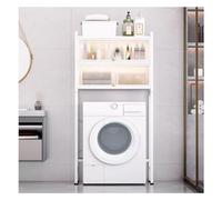 Washing Machine and Toilet Storage Rack, 3 Tier Over Washer and Dryer Storage Rack with Adjustable Feet Multicolor(White)