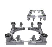 Washing Machine Base Washing Machine Mobile Bracket Wave Wheel Drum Universal Lifting Multifunctional Shock-absorbing and Height Increasing Base Pad(Grey 4 legs- 4 wheels)
