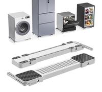 Washing Machine Base with Lifters Instead of Brake Rollers - Anti Vibration Pads, Base & Pedestal with Handles, Spin Resistant, Up to 500 kg (White)