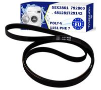 Washing Machine Belt Poly-V 1151 PHE 7 with the Original Code 55x3861 for Brandt 481281729142 for Whirlpool 792800 for Gorenje - MADE IN EU - Warranty 10 Years - MONTERAL