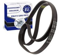 Washing Machine Belt Poly-V 1201 PJE 6 with the Original Code 482000022887 C00119126 for Whirlpool for Ariston for Indesit - MADE IN EU - Warranty 10 Years - MONTERAL