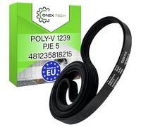 Washing Machine Belt Poly-V 1239 PJE 5 with the Original Code 481235818215 481235818214 for Whirlpool for Candy - MADE IN EU - Warranty 5 Years - ONIX TECH