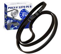 Washing Machine Belt Poly-V 1270 PJ 5 with the Original Code C00142181 C00027206 for Indesit for Ariston 482000026103 for Whirlpool - MADE IN EU - Warranty 10 Years - MONTERAL