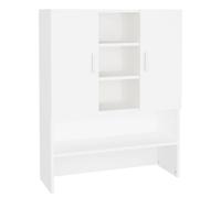 vidaXL White Washing Machine Cabinet - Indoor Bathroom Cupboard with 2 Doors and 9 Compartments (70.5 x 25.5 x 90 cm) - 808386