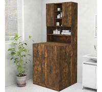 vidaXL Washing Machine Cabinet Smoked Oak Bathroom Cupboard Laundry Room Rack