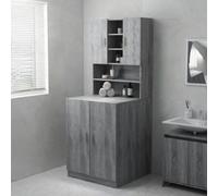 Washing Machine Cabinet Bathroom Laundry Room Cupboard Storage Rack with Door