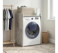Washing Machine Cabinet Concrete Wood Material 67.5 x 62 x 97 cm with Storage Space, Modern Design, Compact Space Saving for Bathroom, Living Room, Bedroom, Versatile and Durable