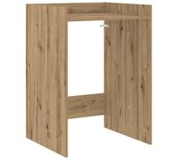 Washing Machine Cabinet Craft Oak Wood Material 67.5 x 62 x 97 cm with Storage Space and Compartments for Bathroom and Hallway Modern Design Space Saving and Durable