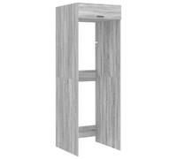 Washing Machine Cabinet Grey Sonoma Wood Material 67.5 x 68 x 200 cm with Door and Hinges, Modern Multi-Purpose Cabinet for Bathroom with Lots of Storage Space, Space Saving and Durable