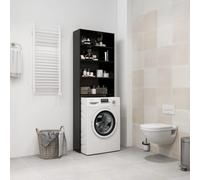 vidaXL Washing Machine Cabinet Black Indoor Bathroom Cupboard Storage Rack