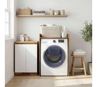 Washing Machine Cabinet Reclaimed Wood Material 67.5 x 62 x 97 cm with Storage Space and Compartments, Modern Multi-Purpose Cabinet for Bathroom, Hallway, Kitchen, Space-Saving and Durable