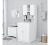 Washing Machine Cabinet White 71x71.5x91.5 cm Engineered Wood Storage LaundryBox