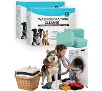 Washing Machine Cleaner -12 Pack, Formulated for Pet Owners, Remove Odour & Pet Hair, Deep Clean the Washing Machine, for All Washing Machines