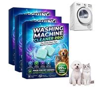 Washing Machine Cleaner, 12 Pieces Washing Machine Drum Cleaner Descaler, Pet Hair Remover & Deep Cleaners Tabs for All Washers, Natural Mild Formula (3 Pack）